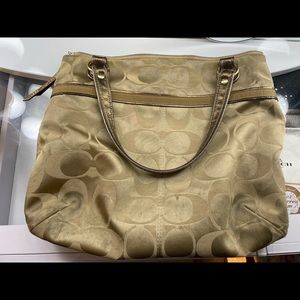 Coach Poppy signature sateen glam tote